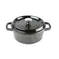 Ensemble de batterie de cuisine / cocotte en fonte émaillée noir rond / ovale de haute qualité